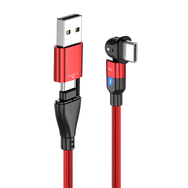 2-in-1 USB-C Cable with Swivel Head