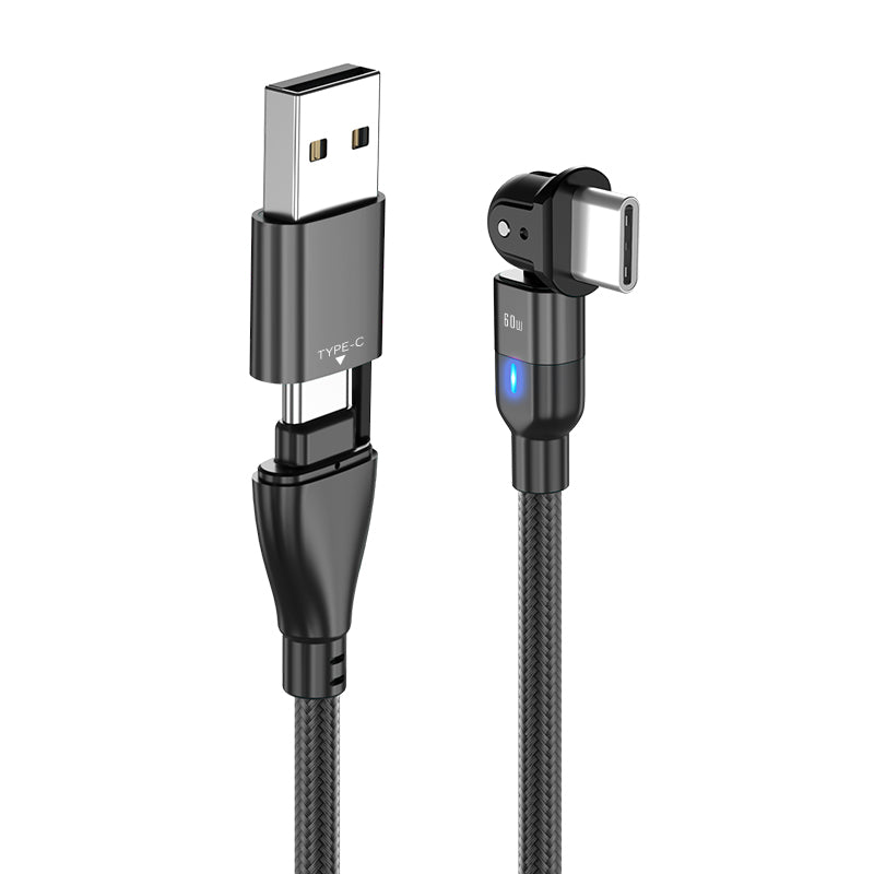 2-in-1 USB-C Cable with Swivel Head