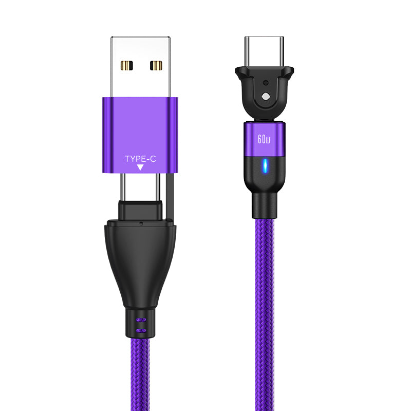 2-in-1 USB-C Cable with Swivel Head