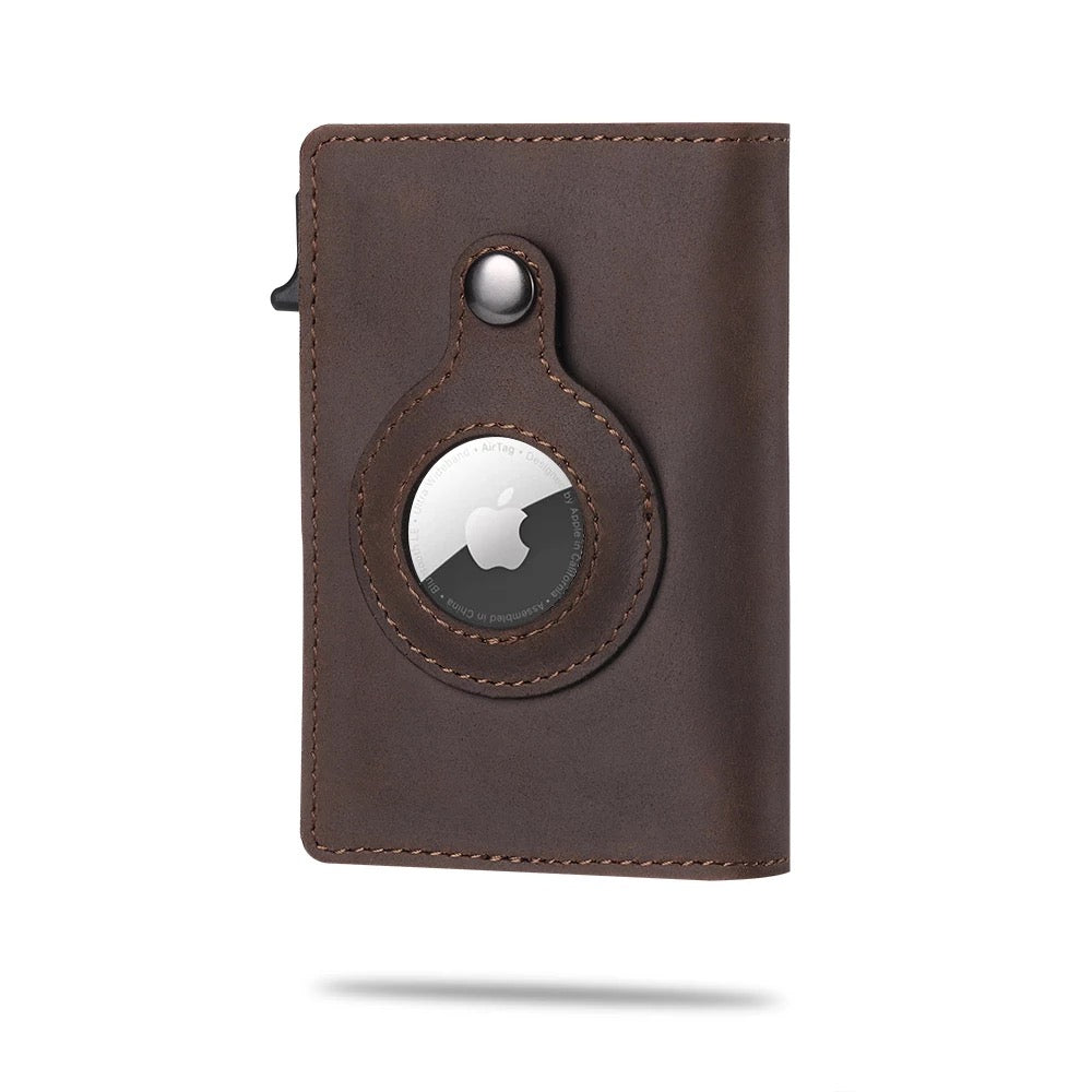 Genuine Leather AirTag Wallet